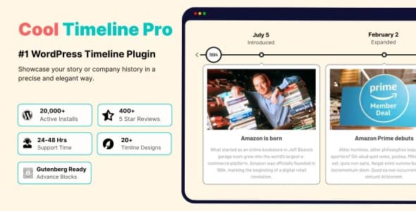 Cool Timeline Pro – Horizontal & Vertical Timeline Plugin For WordPress